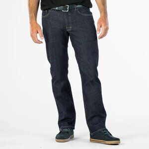 STIO MEN'S RIVET JEANS RELAXED FIT DARK WASH RIGID DENIM STRAIGHT LEG sz 34